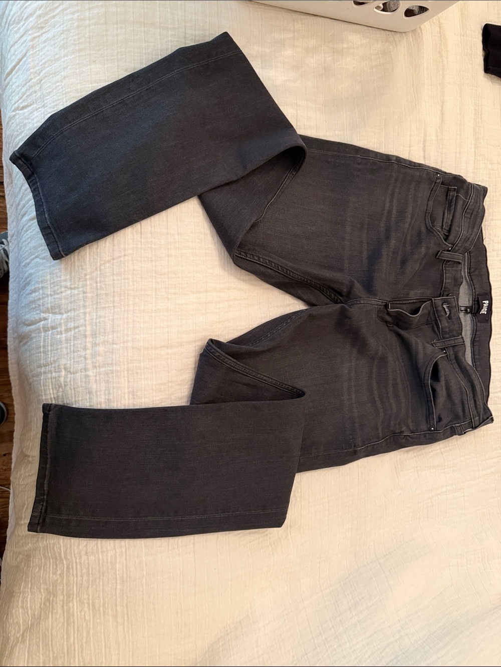 Paige Grayish Black Straight-Leg Jeans - Lennox 34x34